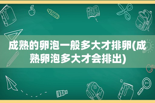 成熟的卵泡一般多大才排卵(成熟卵泡多大才会排出)