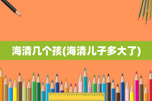 海清几个孩(海清儿子多大了)