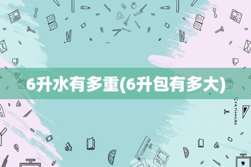 6升水有多重(6升包有多大)