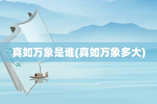 真如万象是谁(真如万象多大)