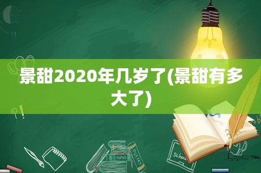 景甜2020年几岁了(景甜有多大了)
