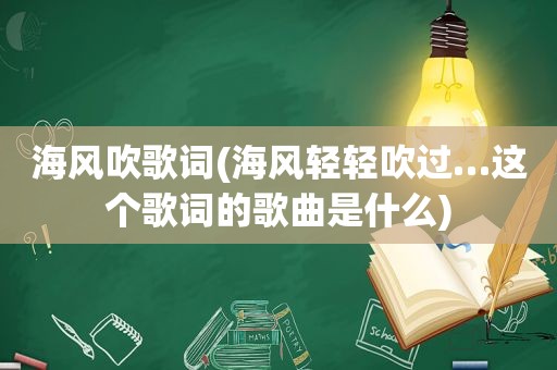 海风吹歌词(海风轻轻吹过…这个歌词的歌曲是什么)