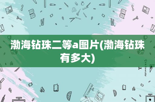 渤海钻珠二等a图片(渤海钻珠有多大)