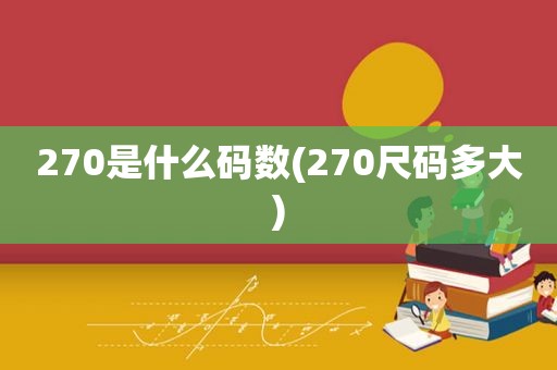 270是什么码数(270尺码多大)