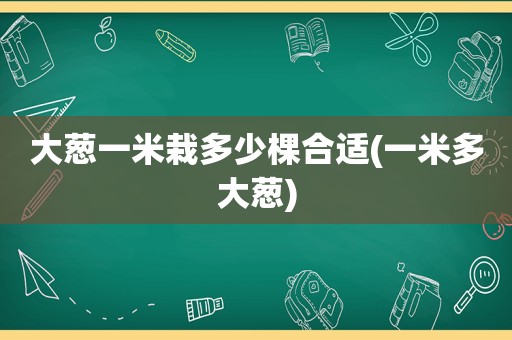 大葱一米栽多少棵合适(一米多大葱)