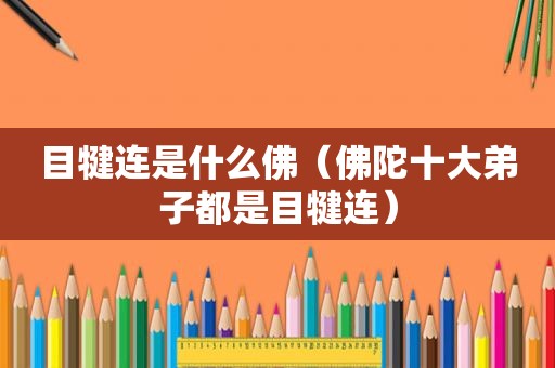 目犍连是什么佛（佛陀十大弟子都是目犍连）