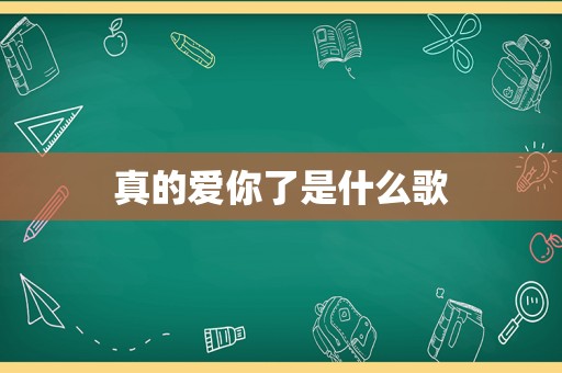 真的爱你了是什么歌