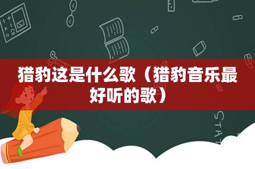 猎豹这是什么歌（猎豹音乐最好听的歌）
