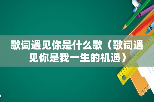 歌词遇见你是什么歌（歌词遇见你是我一生的机遇）