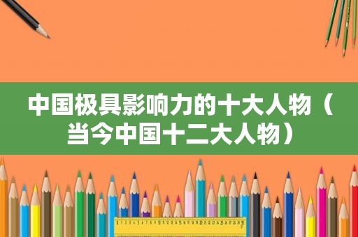 中国极具影响力的十大人物（当今中国十二大人物）