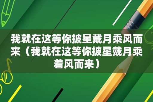 我就在这等你披星戴月乘风而来（我就在这等你披星戴月乘着风而来）