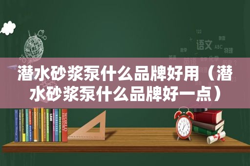 潜水砂浆泵什么品牌好用（潜水砂浆泵什么品牌好一点）
