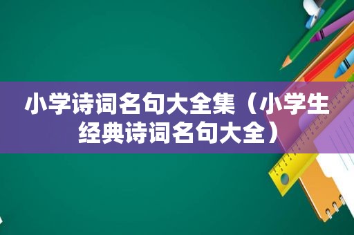 小学诗词名句大全集（小学生经典诗词名句大全）