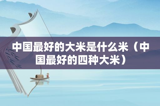 中国最好的大米是什么米（中国最好的四种大米）