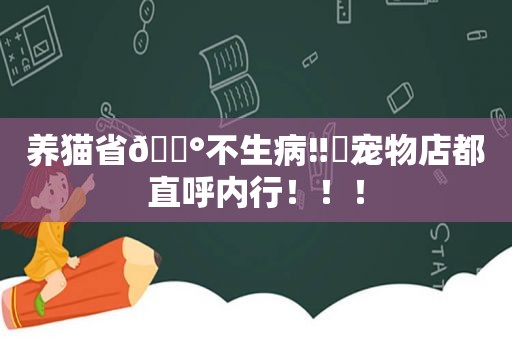 养猫省?不生病‼️宠物店都直呼内行！！！