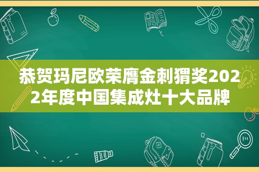 恭贺玛尼欧荣膺金刺猬奖2022年度中国集成灶十大品牌