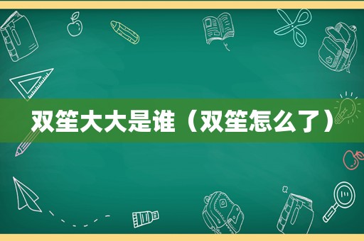 双笙大大是谁（双笙怎么了）