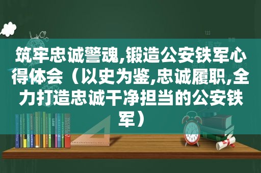 筑牢忠诚警魂,锻造公安铁军心得体会（以史为鉴,忠诚履职,全力打造忠诚干净担当的公安铁军）