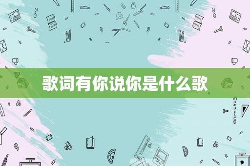 歌词有你说你是什么歌