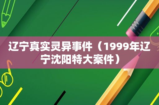 辽宁真实灵异事件（1999年辽宁沈阳特大案件）