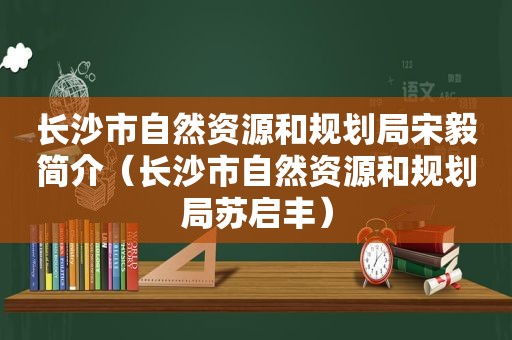 长沙市自然资源和规划局宋毅简介（长沙市自然资源和规划局苏启丰）