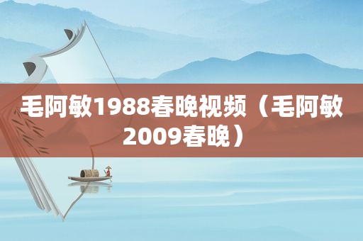 毛阿敏1988春晚视频（毛阿敏2009春晚）