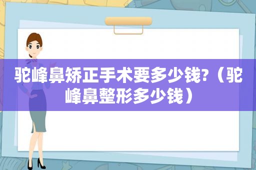 驼峰鼻矫正手术要多少钱?（驼峰鼻整形多少钱）