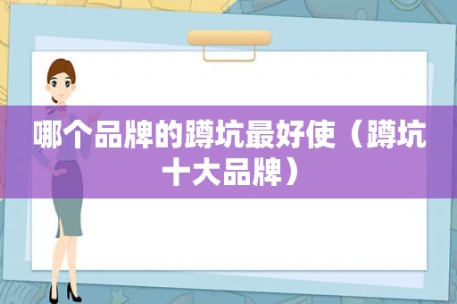哪个品牌的蹲坑最好使（蹲坑十大品牌）