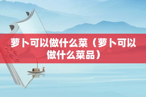 萝卜可以做什么菜（萝卜可以做什么菜品）