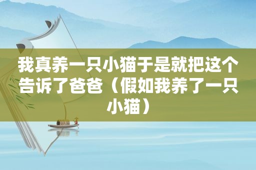 我真养一只小猫于是就把这个告诉了爸爸（假如我养了一只小猫）