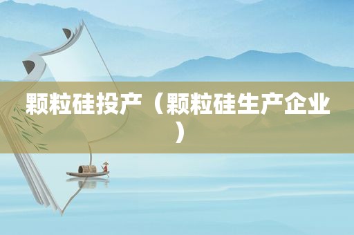 颗粒硅投产（颗粒硅生产企业）