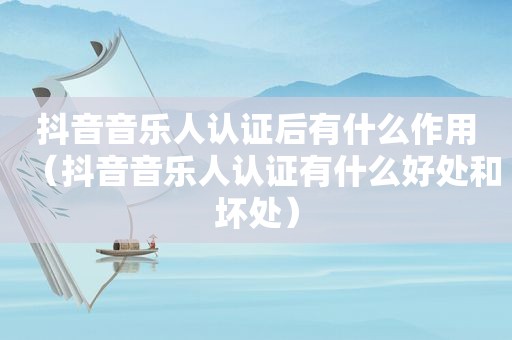 抖音音乐人认证后有什么作用（抖音音乐人认证有什么好处和坏处）