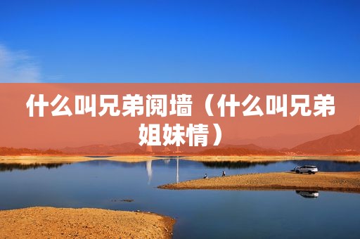什么叫兄弟阋墙（什么叫兄弟姐妹情）