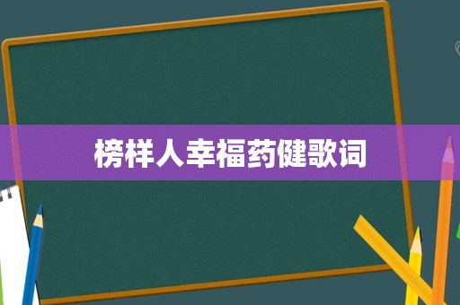榜样人幸福药健歌词