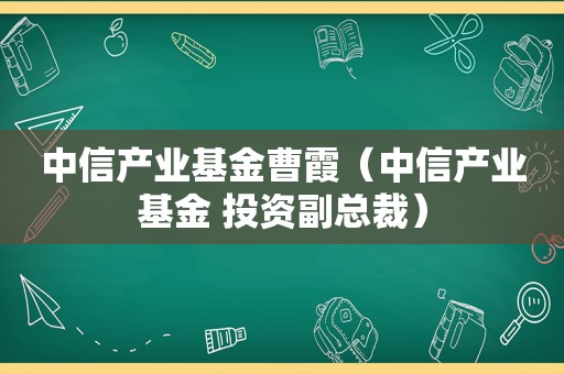 中信产业基金曹霞（中信产业基金 投资副总裁）