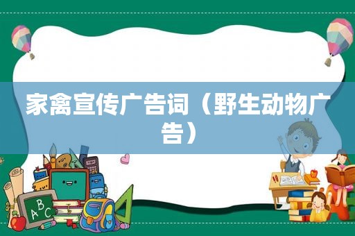 家禽宣传广告词（野生动物广告）