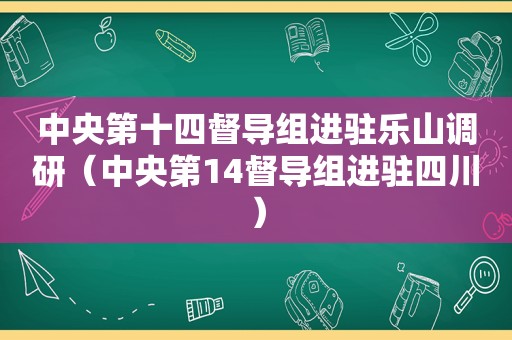 中央第十四督导组进驻乐山调研（中央第14督导组进驻四川）