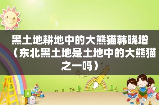 黑土地耕地中的大熊猫韩晓增（东北黑土地是土地中的大熊猫之一吗）