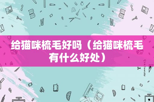 给猫咪梳毛好吗（给猫咪梳毛有什么好处）