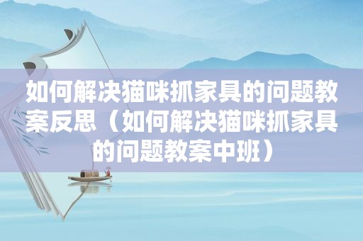 如何解决猫咪抓家具的问题教案反思（如何解决猫咪抓家具的问题教案中班）