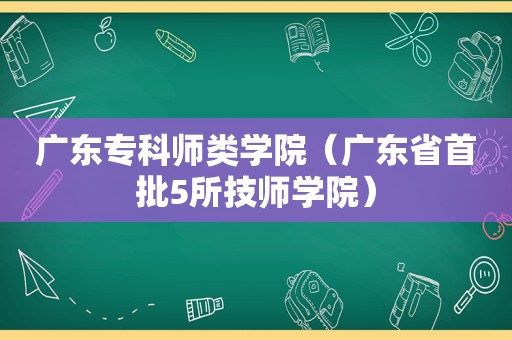 广东专科师类学院（广东省首批5所技师学院）