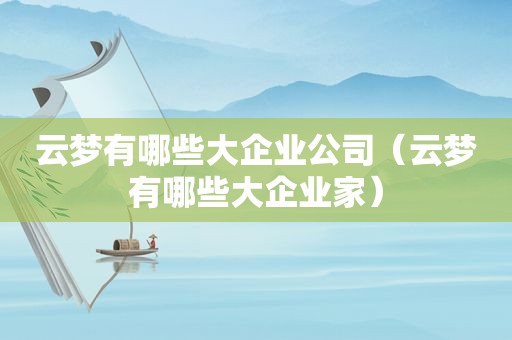 云梦有哪些大企业公司（云梦有哪些大企业家）