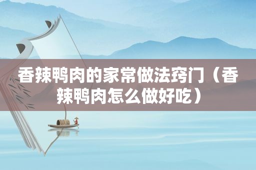 香辣鸭肉的家常做法窍门（香辣鸭肉怎么做好吃）