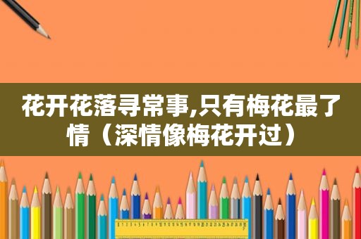 花开花落寻常事,只有梅花最了情（深情像梅花开过）