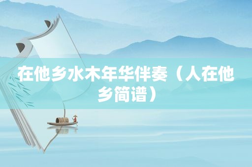 在他乡水木年华伴奏（人在他乡简谱）