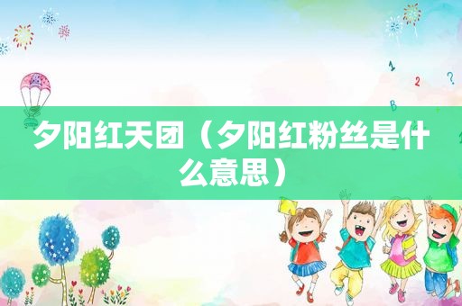 夕阳红天团（夕阳红粉丝是什么意思）