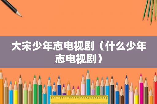 大宋少年志电视剧（什么少年志电视剧）