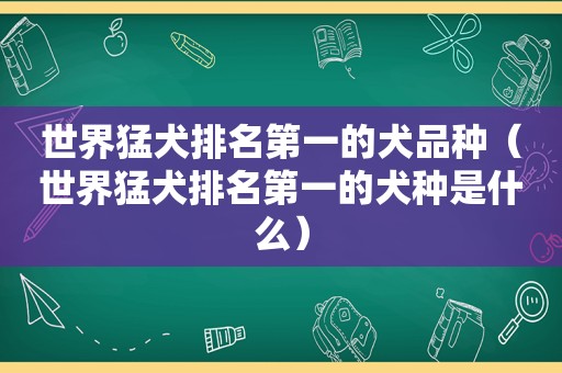 世界猛犬排名第一的犬品种（世界猛犬排名第一的犬种是什么）