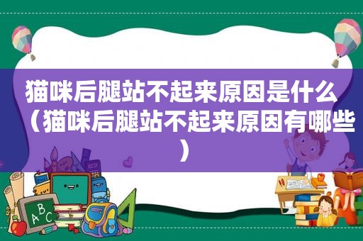 猫咪后腿站不起来原因是什么（猫咪后腿站不起来原因有哪些）
