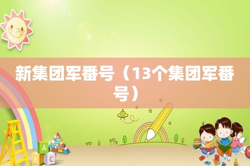 新集团军 *** （13个集团军 *** ）